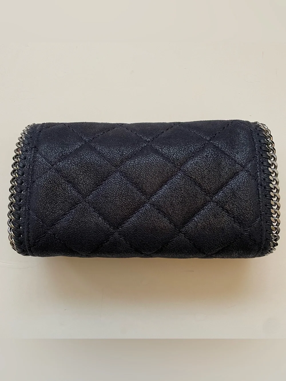 Stella McCartney Black Quilted Falabella Flap Crossbody Clutch Bag